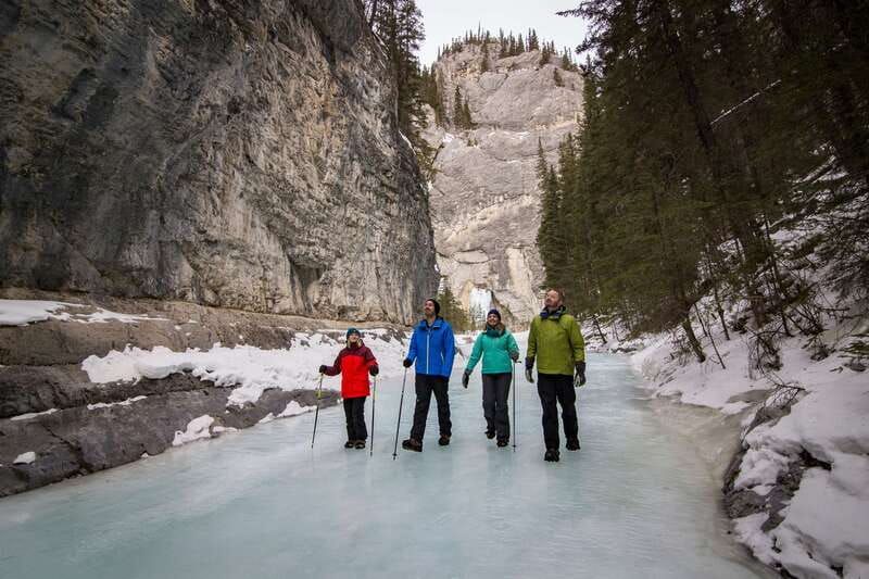 Banff: Grotto Canyon Icewalk - The Frozen Creek Bed and Narrow Canyon Walls