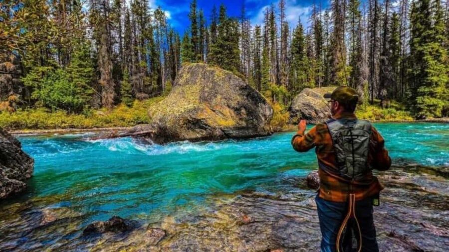 Banff. Moraine, Lake Louise ,Emerald & Johnston Canyon tour - Banff town and Vermilion Lakes add local character