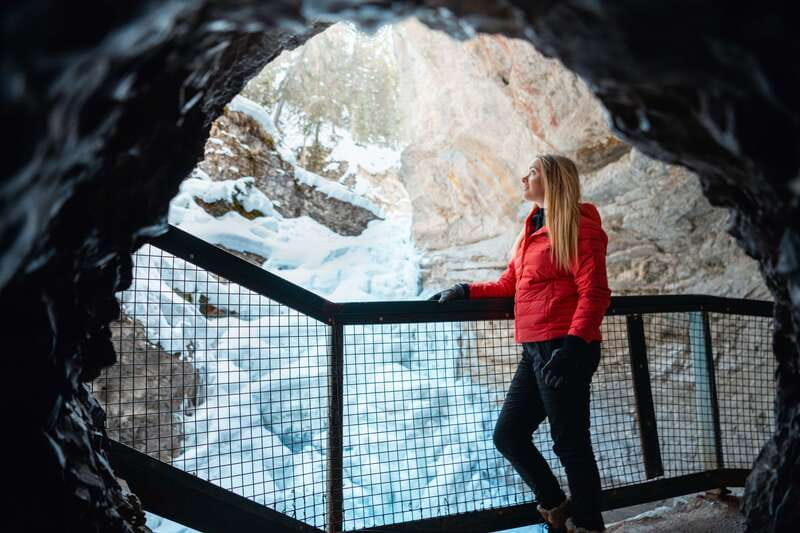Banff: Morning or Afternoon Johnston Canyon Icewalk - Getting fitted for ice cleats and poles