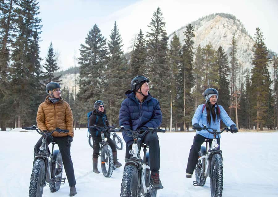 Banff Top Sights via Electric Fat Bike Tour All Skill Levels - Winter riding and hot drinks