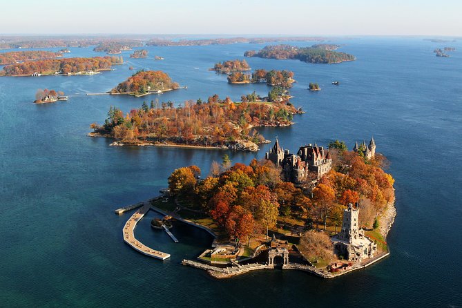 Boldt Castle and Thousand Islands Helicopter Tour - Looking down at 1000 Islands Tower