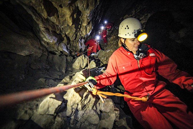 Canmore Caving Adventure Tour - The rappel, crawls, and tight sections