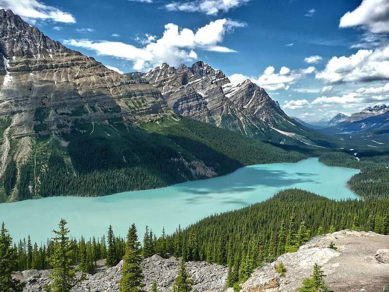 Columbia Icefield, Peyto Lake, Bow Lake Discovery Tour - Crowfoot Glacier comes first as a roadside sight