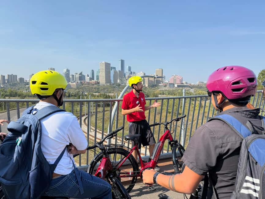Edmonton: City Bike Tour, Highlights and River Valley - High Level Bridge and the first city views