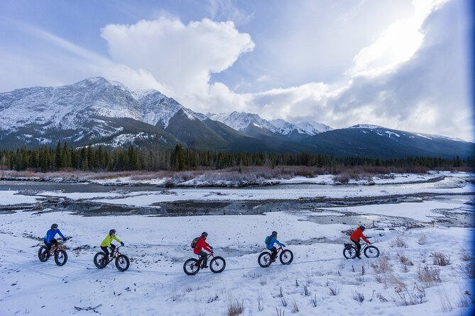 Electric Fat Biking Adventure in Banff | Small Group Adventure - Vermilion Lakes and the Mount Rundle view