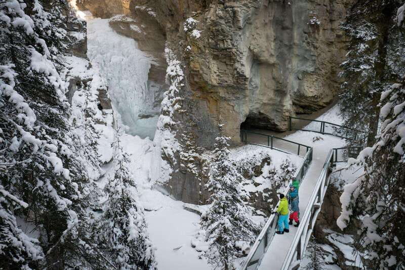 From Banff: Johnston Canyon Guided Icewalk - The Cathedral of Ice at Upper Falls