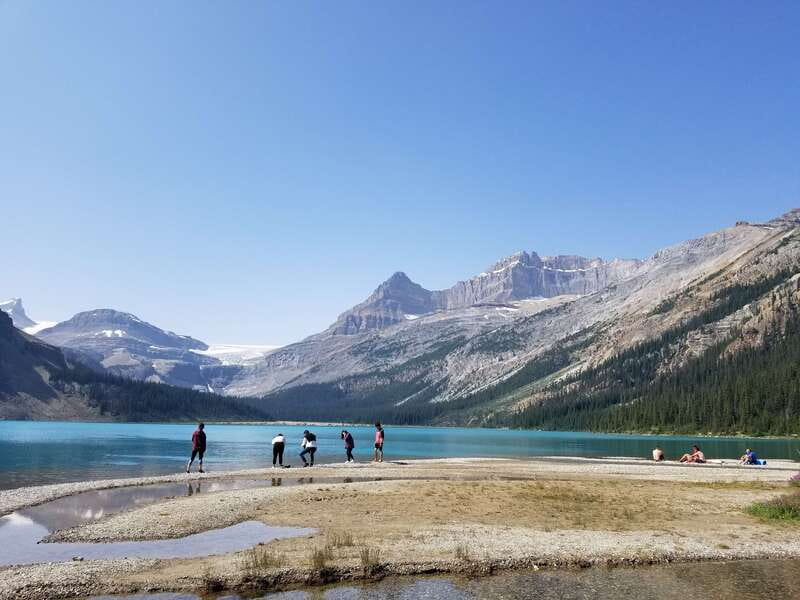 From Calgary/Banff: Columbia Icefield Glacier Full-Day Trip - Bow Lake brings turquoise water into the picture