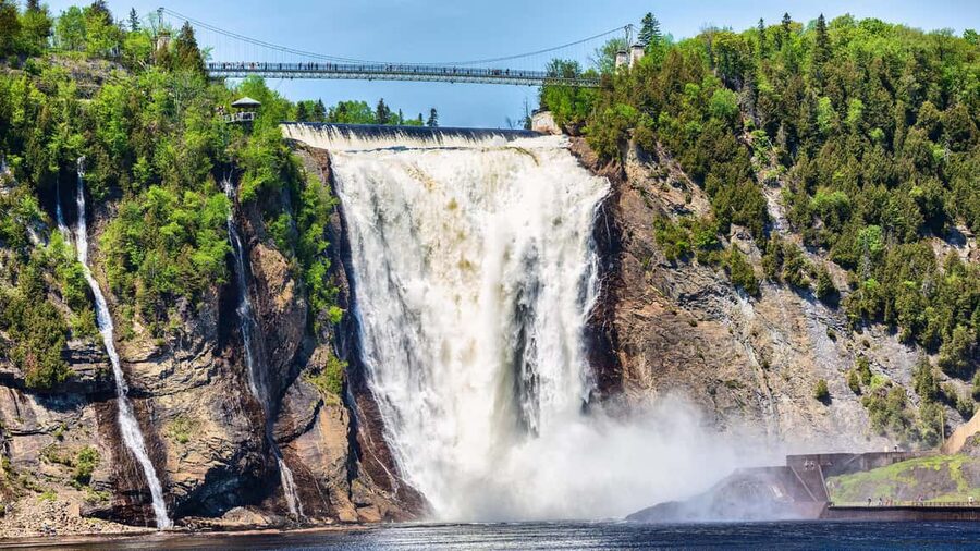From Montréal: Québec City, River Cruise & Montmorency Falls - Montmorency Falls: a dramatic first stop
