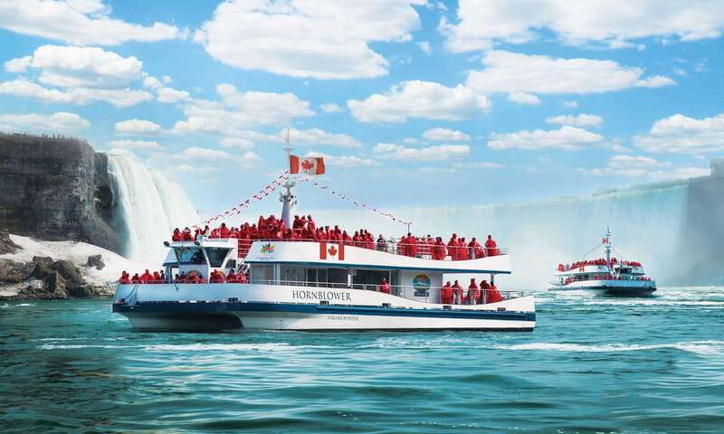 From Niagara Falls Canada Tour Boat, Lunch, Journey, Skylon - Hornblower Niagara Cruises and the full force of the water