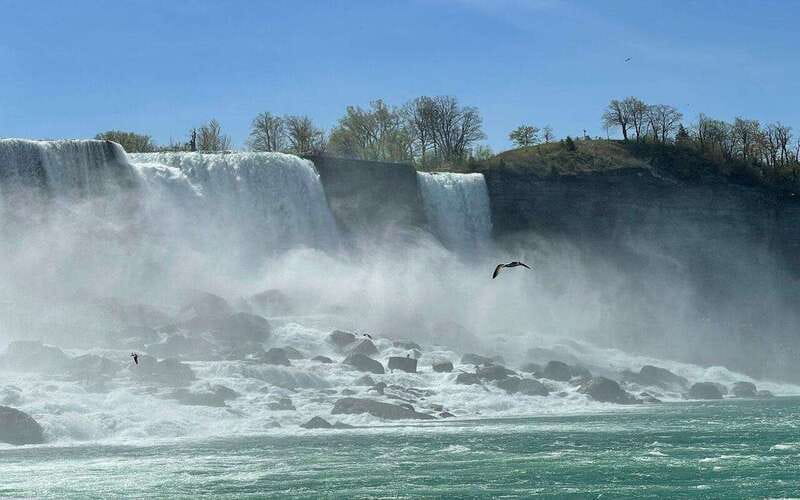 From Niagara Falls Canada Tour Boat, Lunch, Journey, Skylon - Skylon Tower and the view that explains the river