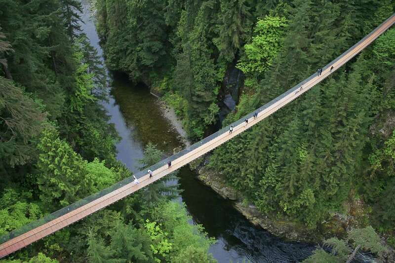From Vancouver: Capilano Suspension Bridge & Grouse Mountain - Crossing Capilano Suspension Bridge