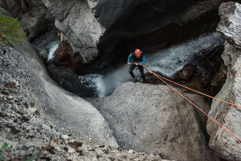 Heart Creek Canyoning tour - Beginner friendly - Near Banff - The lower canyon and the 18-meter waterfall