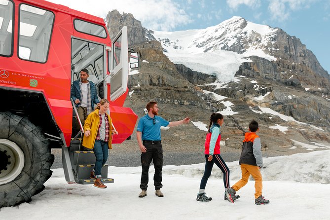 Icefields Parkway Discovery from Calgary, end Jasper - Riding the Ice Explorer onto Athabasca Glacier
