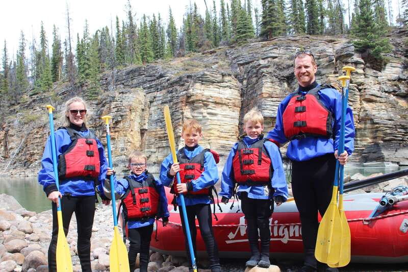 Jasper: Canyon Run Family Whitewater Rafting - A careful safety briefing for first-timers