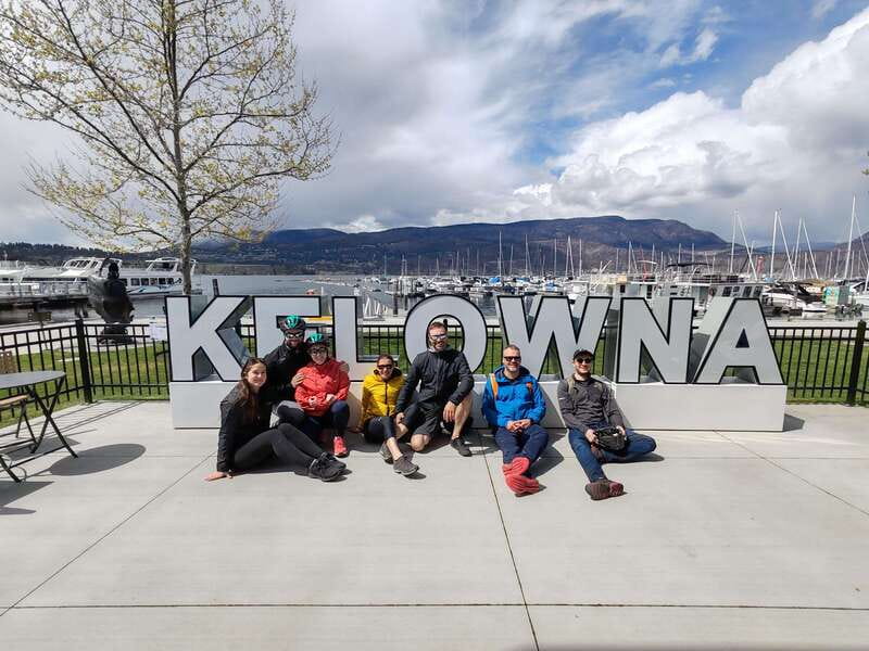 Kelowna: E-Bike Ride and Axe Throwing Adventure - Starting opposite Kelowna’s Sails statue
