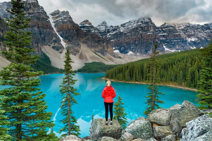 Lake Moraine Lake Louise Johnston Canyon Banff Town Day Tour - Four Rocky Mountain icons for $53