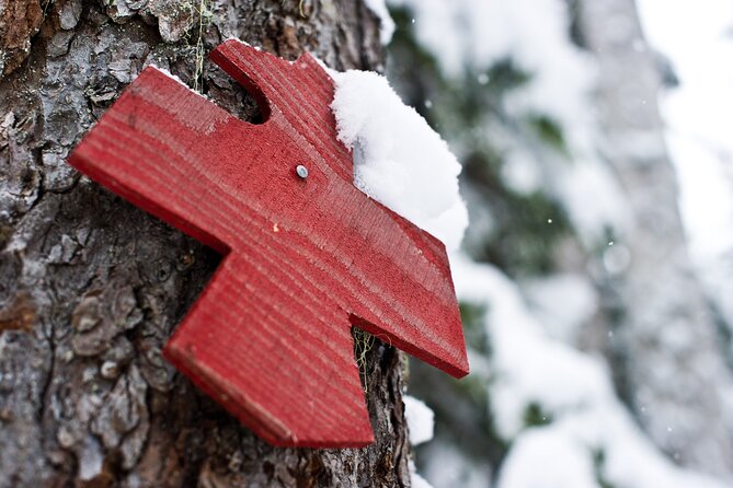 Medicine Trail Snowshoe Tour - Fitting the snowshoes before the forest walk