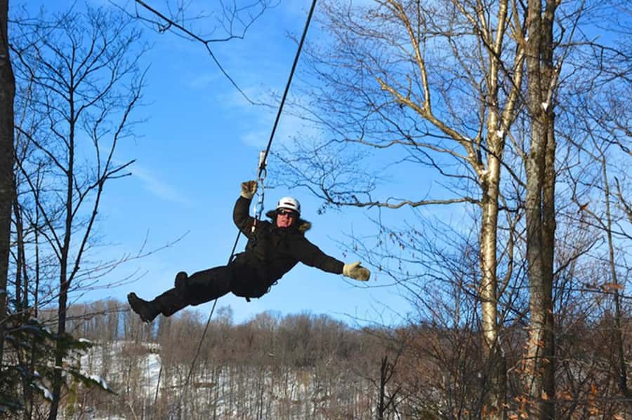 Mont-Catherine: Ziplines & Hike - The second descent, 2,132 feet above the forest