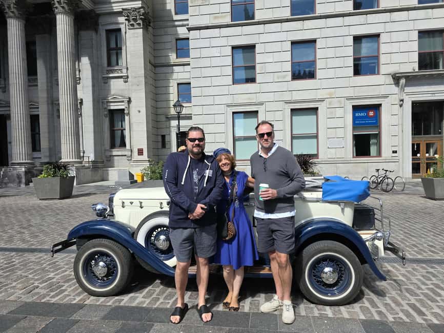 Montreal: An unforgettable guided tour in a vintage 1930s convertible car - The car, music, and surprise treat