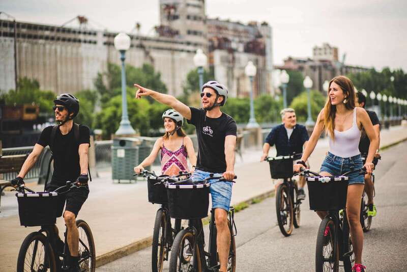 Montreal: Downtown and Old Montreal Highlights Bike Tour - The Lachine Canal and the Farine Five Roses sign