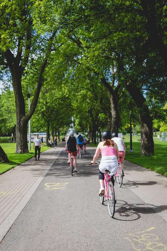 Montreal: Non Touristy Pink Bike Tour - Riding through parks, street art, and back lanes