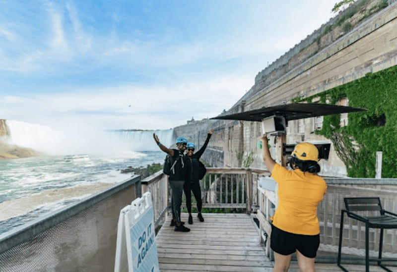 Niagara Falls, Canada: Early Bird Zip Line to The Falls - Harness, helmet, and the safety briefing