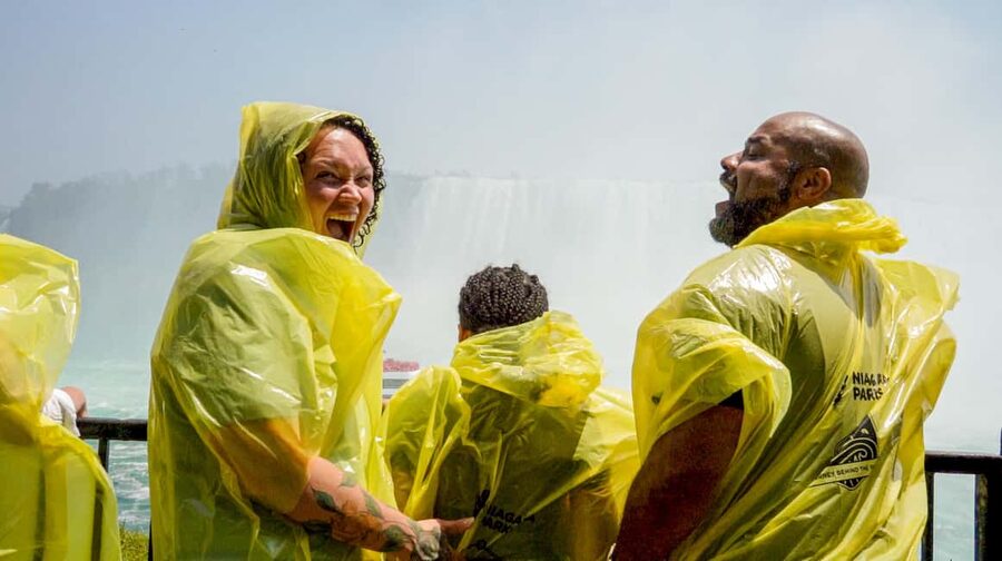 Niagara Falls Canada: Highlights Tour With Boat Cruise - Behind the Falls, where the rock carries the sound