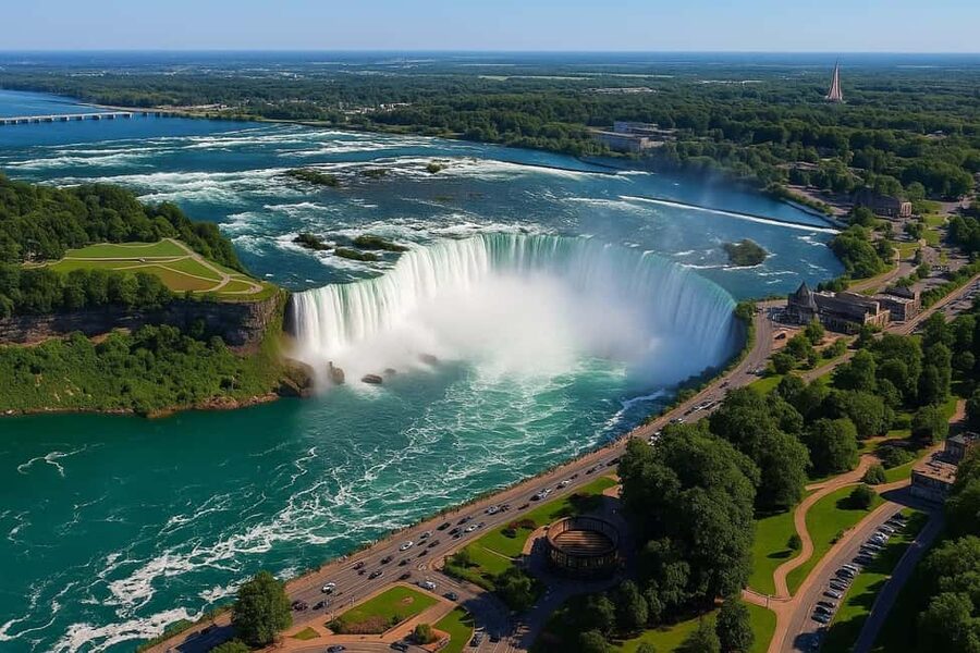 Niagara Falls, ON: Guided Tour with Boat, Skylon & Journey - The Hornblower boat: Niagara at its loudest