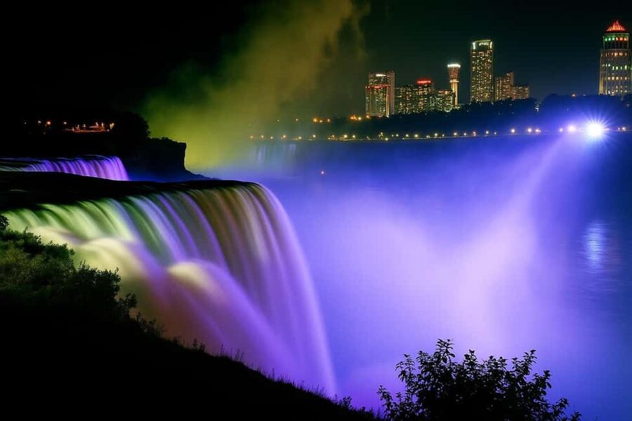 Niagara Falls: Skylon Tower, Fireworks & Walking Tour Canada - Fireworks and the nighttime view