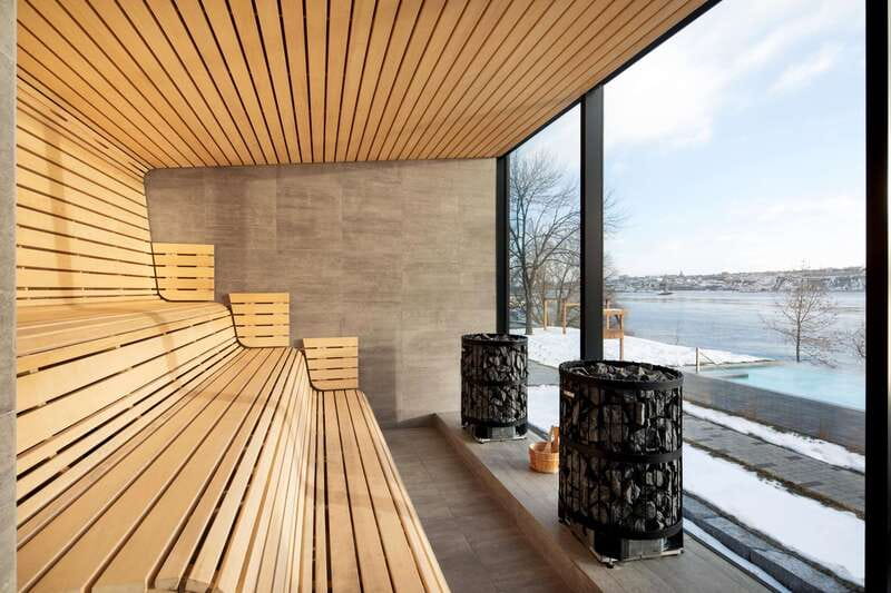 Old Quebec: Nordic Spa Thermal Experience - Taking a break by the St. Lawrence River