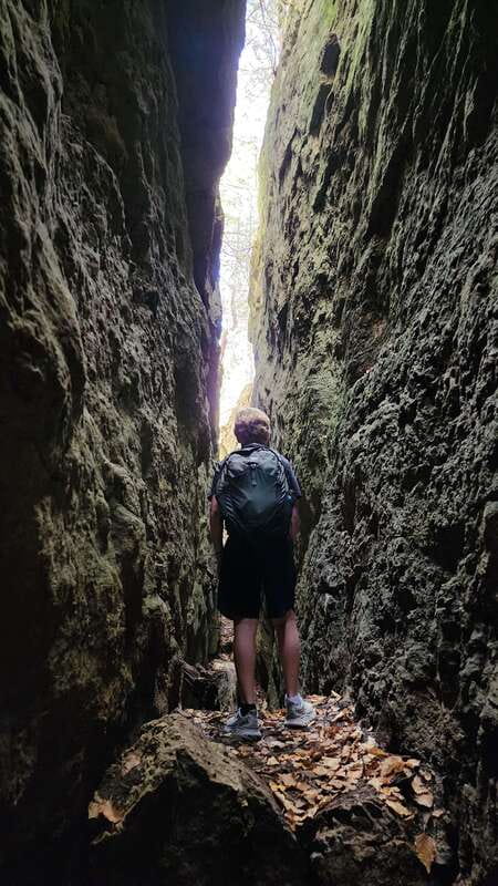 Private Nottawasaga Bluffs Caves Hike - Creemore/Collingwood - Narrow passages in the Best Caves