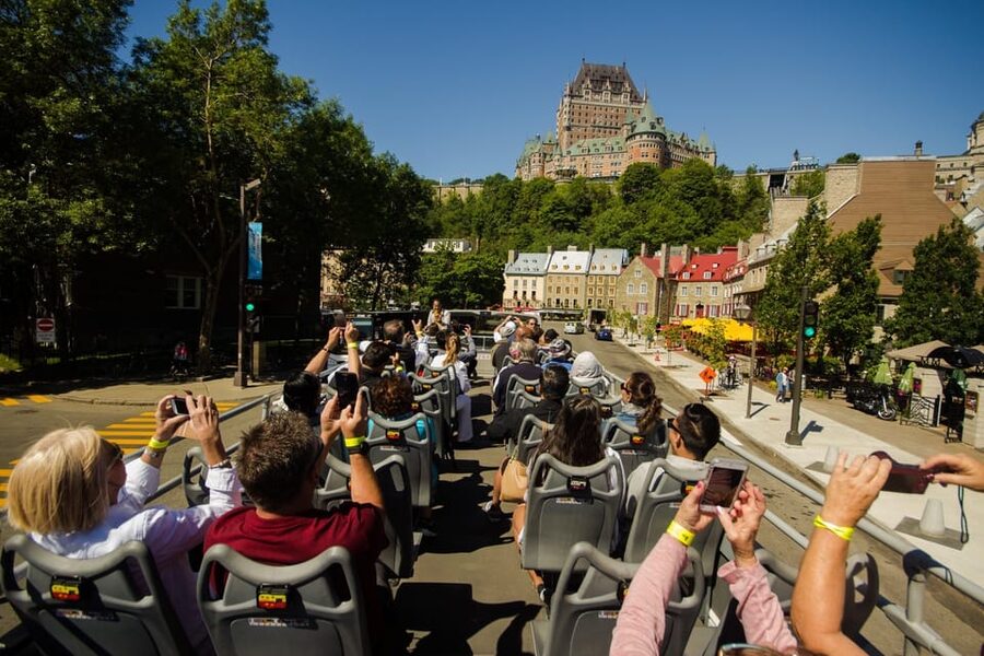 Quebec City: Hop-on Hop-off Open-Top Double Decker Bus Tour - The convention center and Observatoire de la Capitale