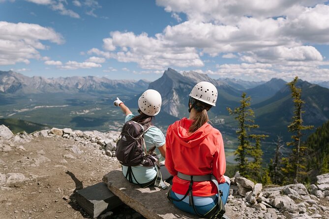 Small-Group Guided Via Ferrata Climbing with Banff's Best Views - The suspension bridge and Banff views