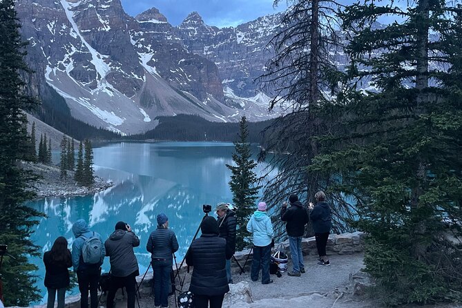 Sunrise Moraine Lake and Lake Louise - What the small vehicle adds