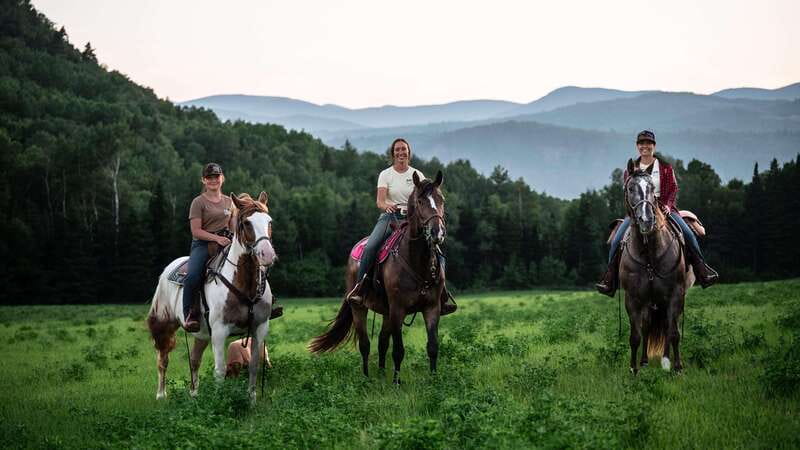 The Montagnarde: Guided horseback ride on mountain trails. - The welcome at the ranch