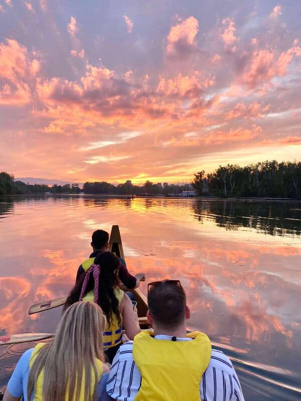 Toronto Islands: Sunset Canoe Tour - Donut Island, the old bridge, and the changing view