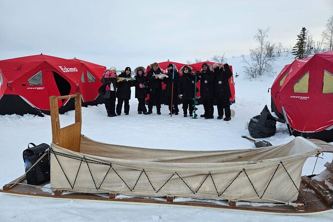 Ultimate Ice Fishing with Lunch - Fishing inside a heated tent or cabin