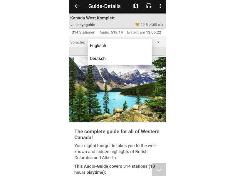 Western Canada Self-Driving Audio Guide English and German - The Rocky Mountains and the Icefields Parkway